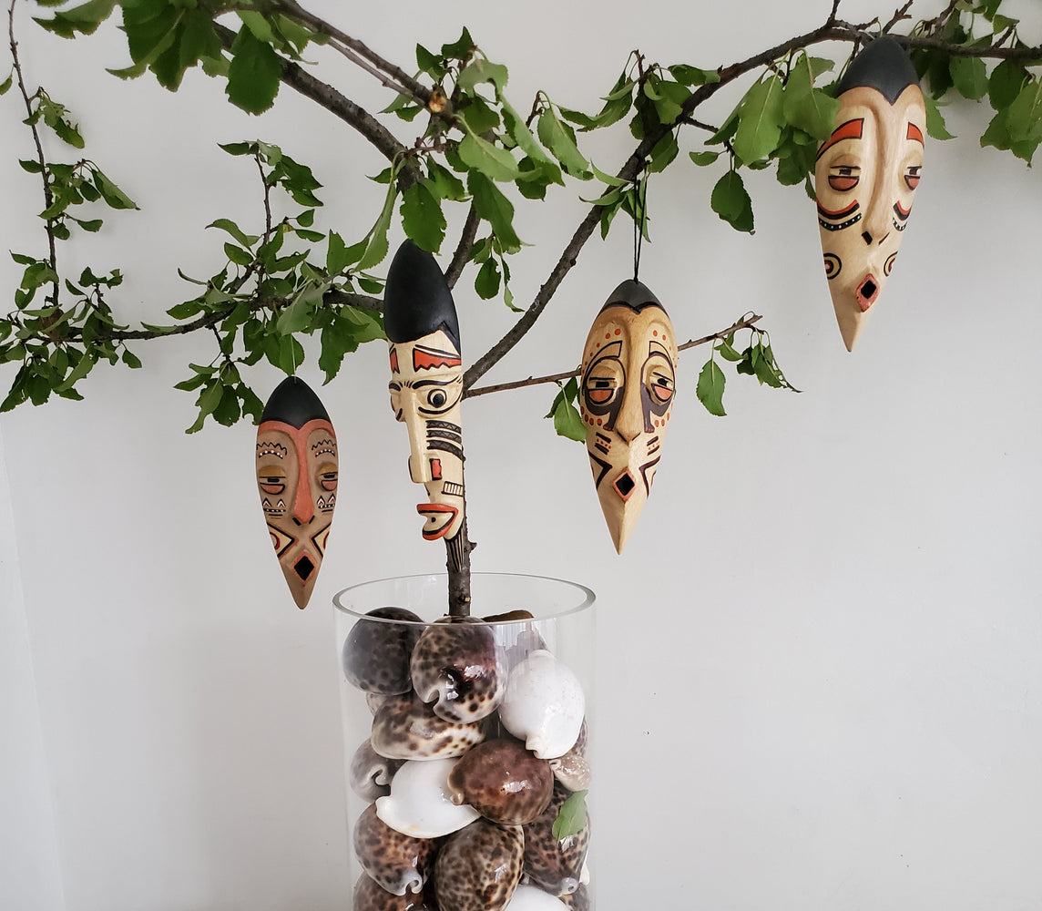 Mini Laughing Masks Christmas Ornaments | Hand crafted in Tanzania
