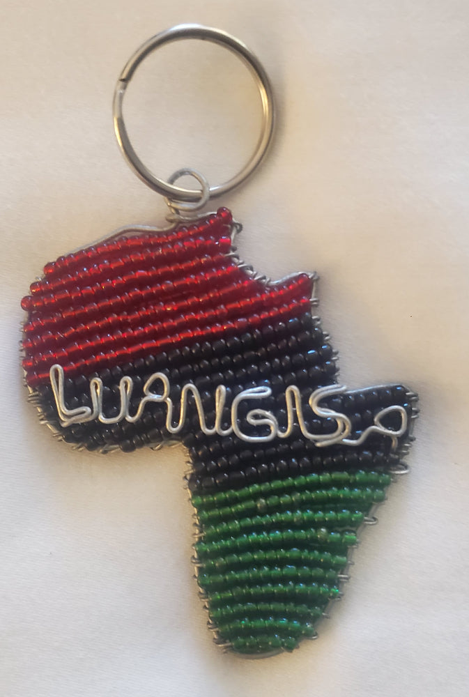 Key Chain African Beaded Map | Customized