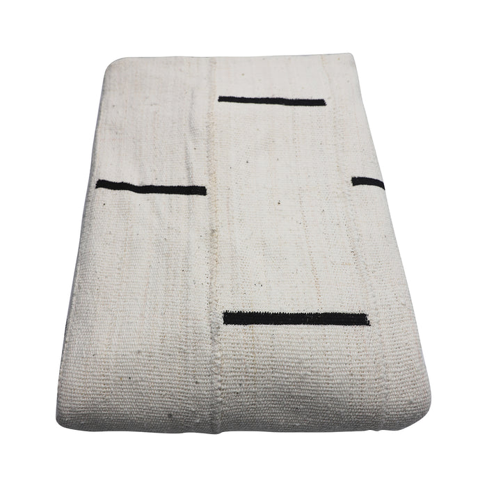 Mud Cloth Textile | Oversize Throw Blanket White