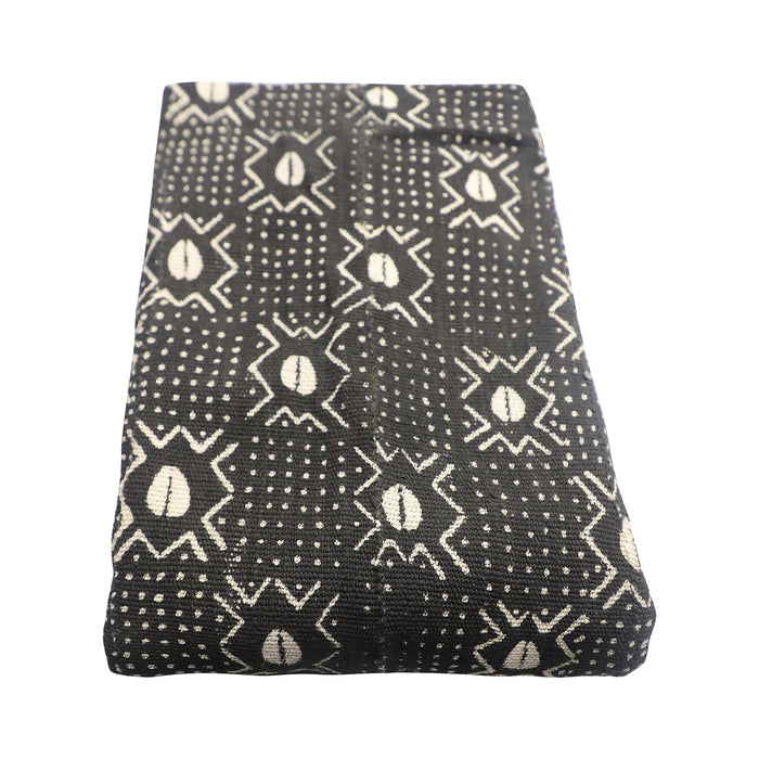 Mud Cloth Textile | Oversize Throw Blanket Black
