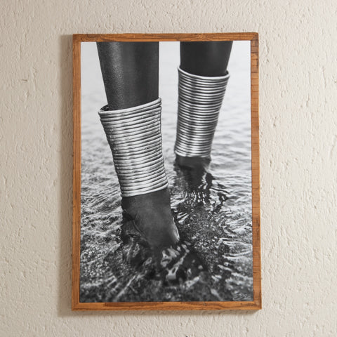 Gola_28 Mucubal Woman Ankle Adornments  Framed Canvas | Virei, Angola