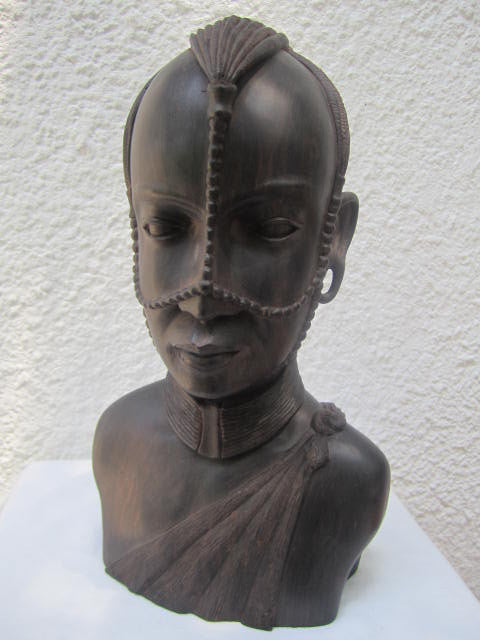 Masai Male Warrior Bust Sculpture