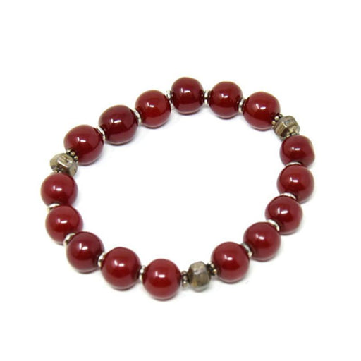 African Maroon Copal Resin Amber Bracelet - Small Beads