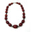 African Maroon Amber Necklace Long (19 Beads)