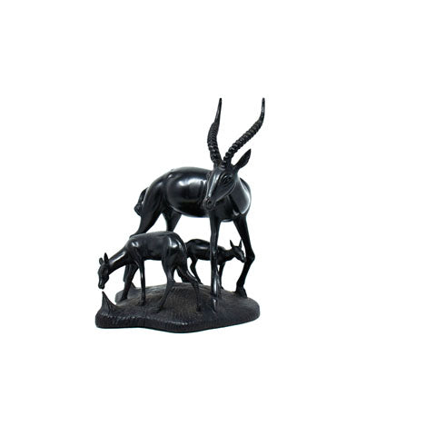 Antelope with Babies Sculpture 01