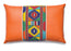 Beaded Leather Pillow Cover - Orange Lumbar