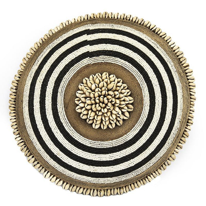Beaded Cameroon Shield on stand - Black and White