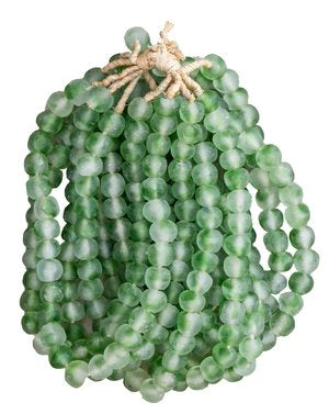 Large Recycled Glass Beads Strand | Green Mist