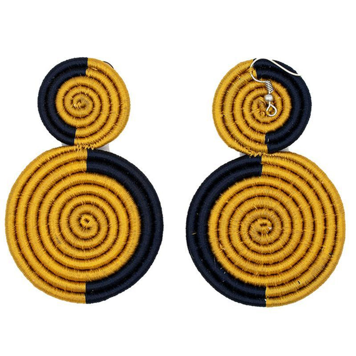 Double Disc Embroidery Earrings 04