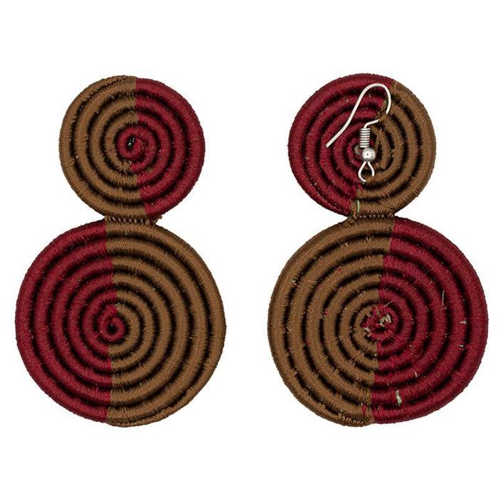 Double Disc Embroidery Earrings 05