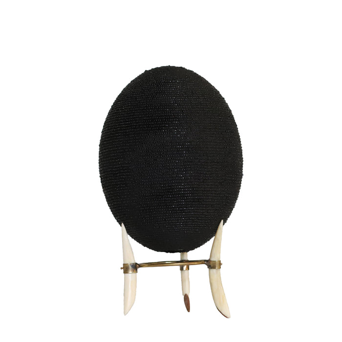 Beaded Ostrich Egg on stand | Assorted Colors
