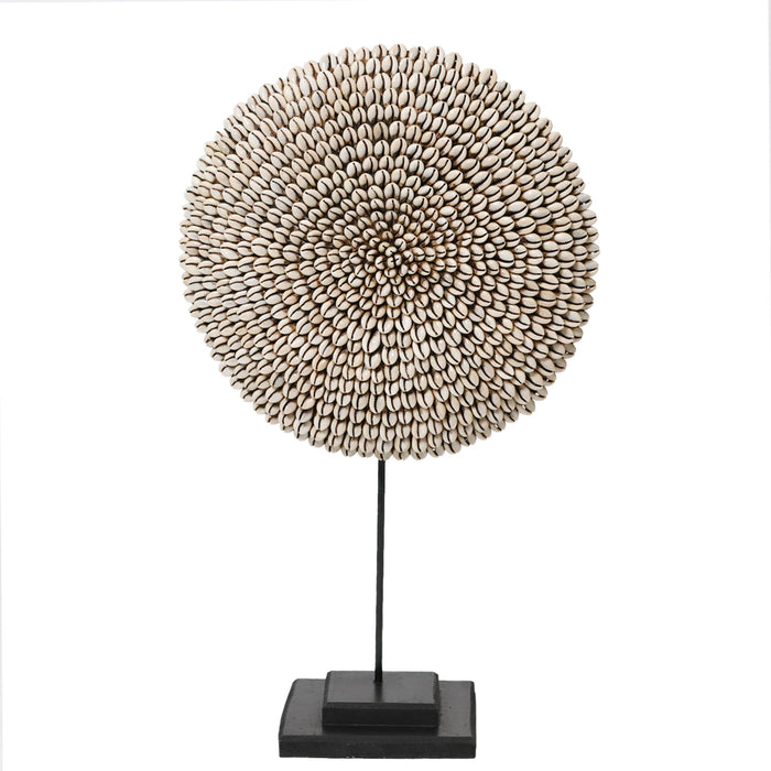 Cowrie Shell Cameroon Shield on Stand | Handmade by Tikar Tribe of Cameroon