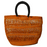 Bolga Basket Tote Bag with Leather Handle | Orange