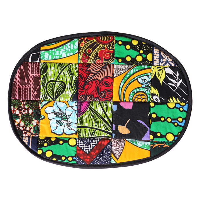 Table Place Mats Kitenge Patch | Oval Hand Sewn