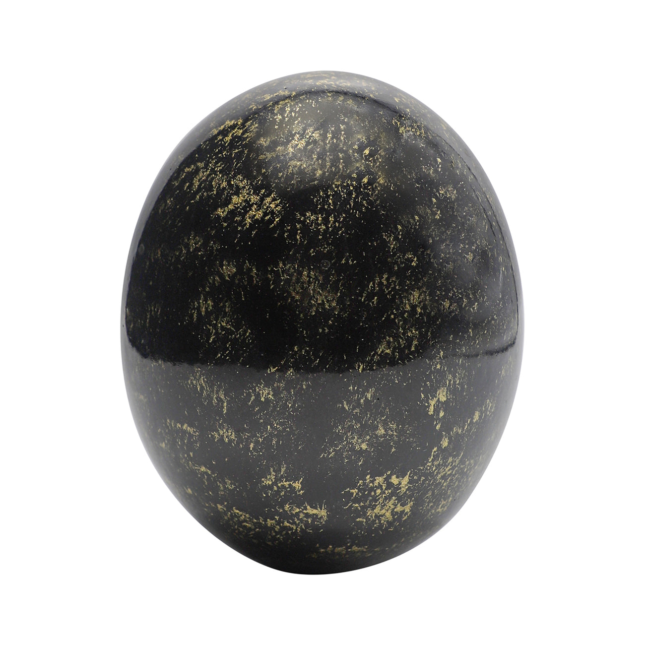 Painted Ostrich Egg - Black & Gold Zebra Stripe