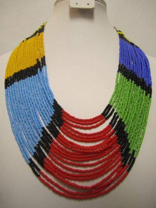 Umbrella Long Necklace 4 Masai Colors