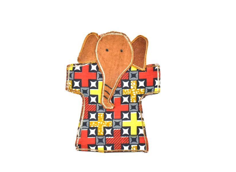 Kanga Elephant Hand Puppet | Handmade in Tanzania