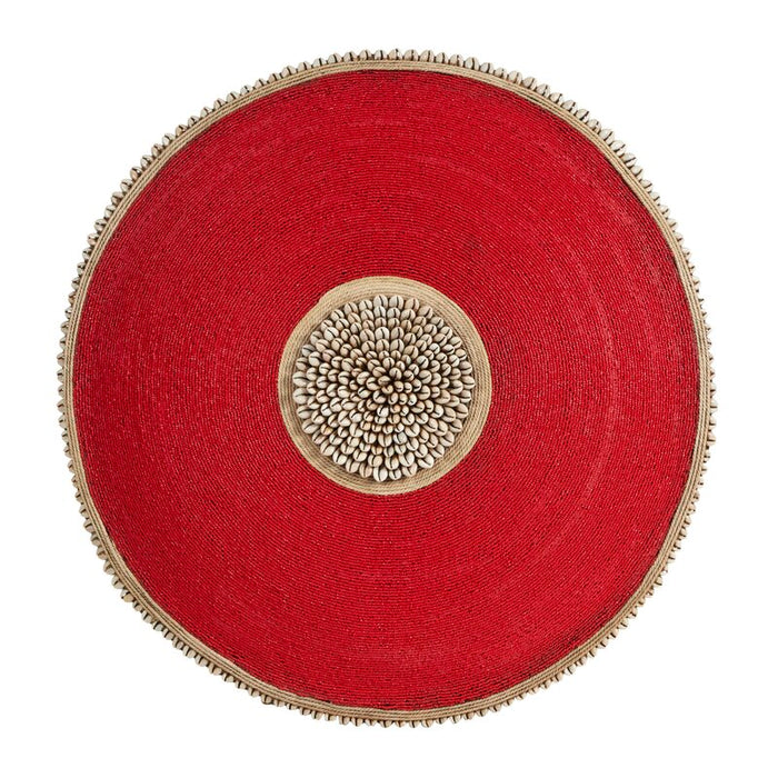 Beaded Cameroon Shield - Red