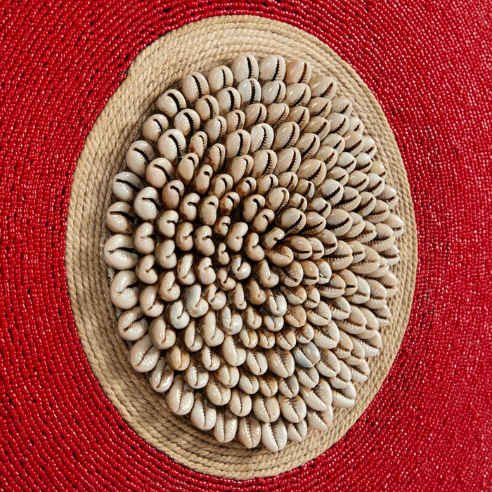 Beaded Cameroon Shield - Red