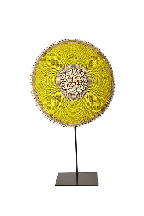 Beaded Cameroon Shield on stand - Yellow