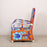 Yoruba Beaded Arm Chair Set of 2 | Orange and Blue Flowers