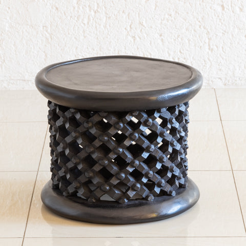 Bamileke Table or Stool | Vintage  Spider Black