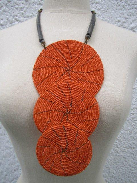 Triple Bound Necklace Orange