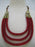 Triple Layer Necklace Metallic Red