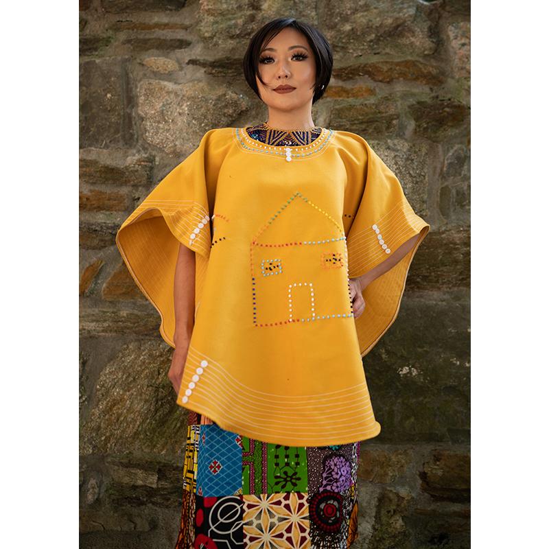 Xhosa Poncho in Yellow — Luangisa African Gallery