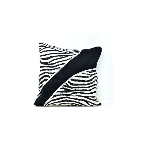 Zebra Slant Pillow Cover | Handmade in Tanzania