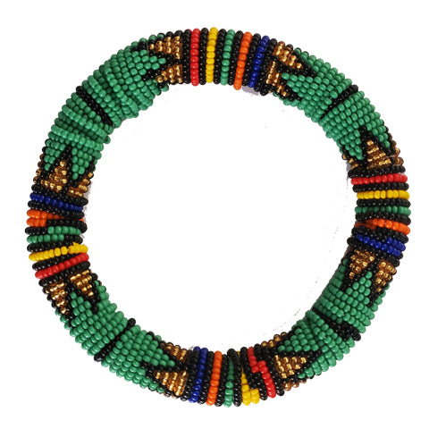 Zulu Beaded Disc Bangle Thick - Multiple colors