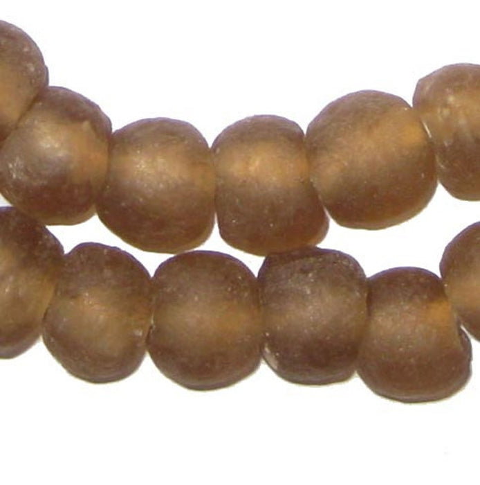 Large Recycled Glass Beads Strand | Brown