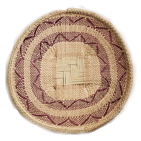 Tonga Pattern Basket with Recycled Plastic | Purple